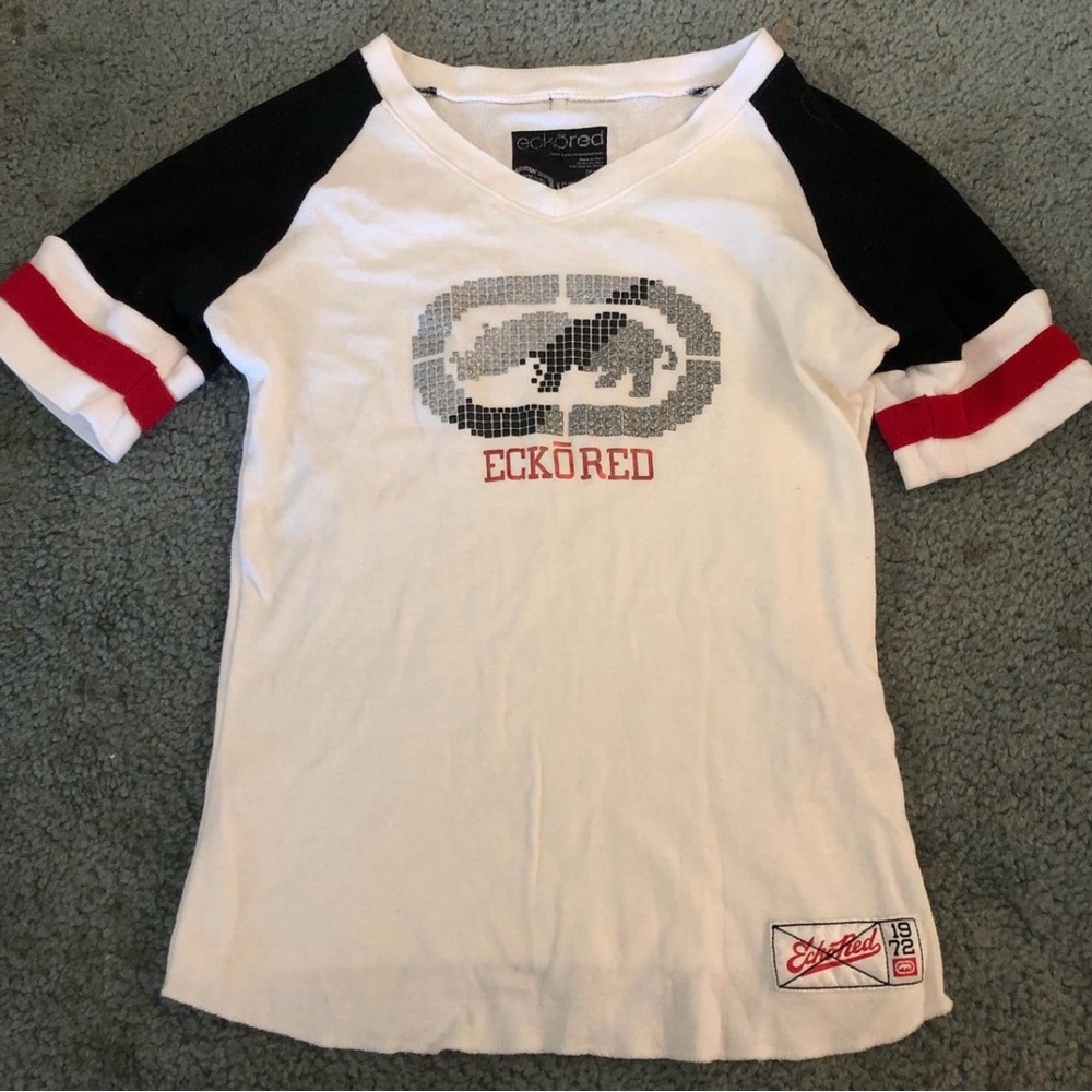 Ecko Unlimited Raglan Shirt - White and Black